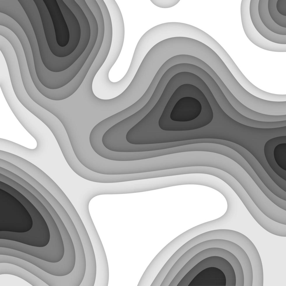 Abstract modern black and white papercut background vector