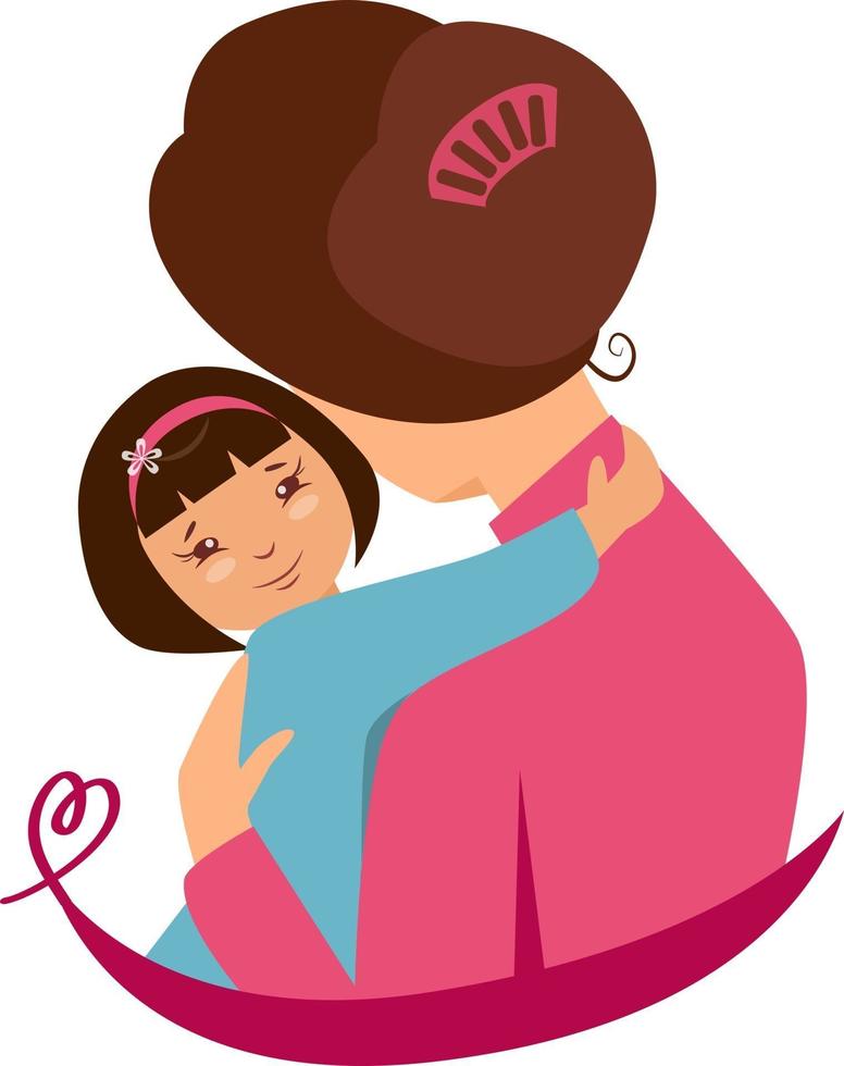 Mothers Day, mom with a girl vector