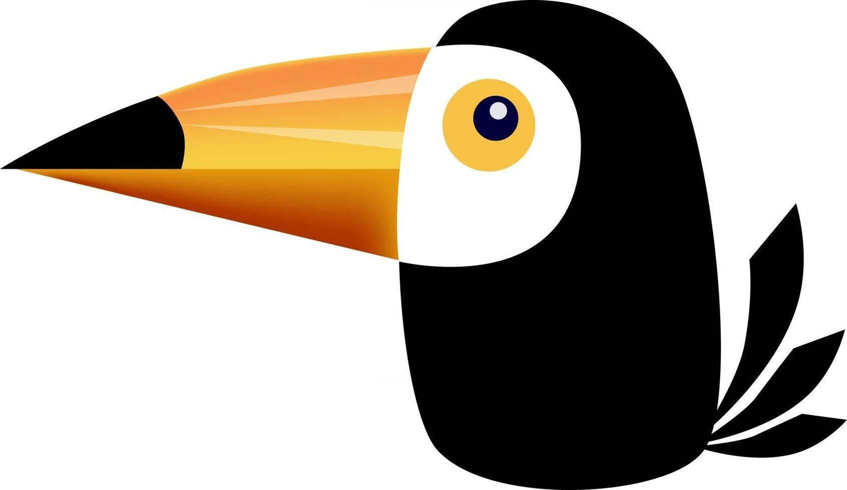 gracioso pájaro tucán en estilo de dibujos animados vector