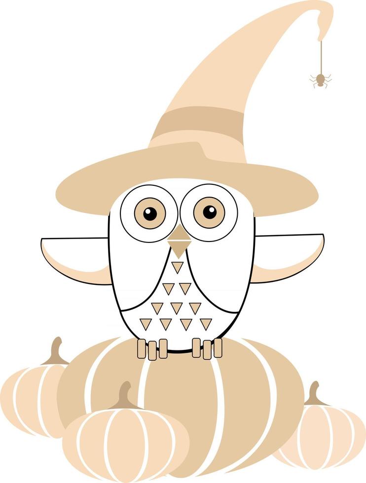 owl on pumpkins vector