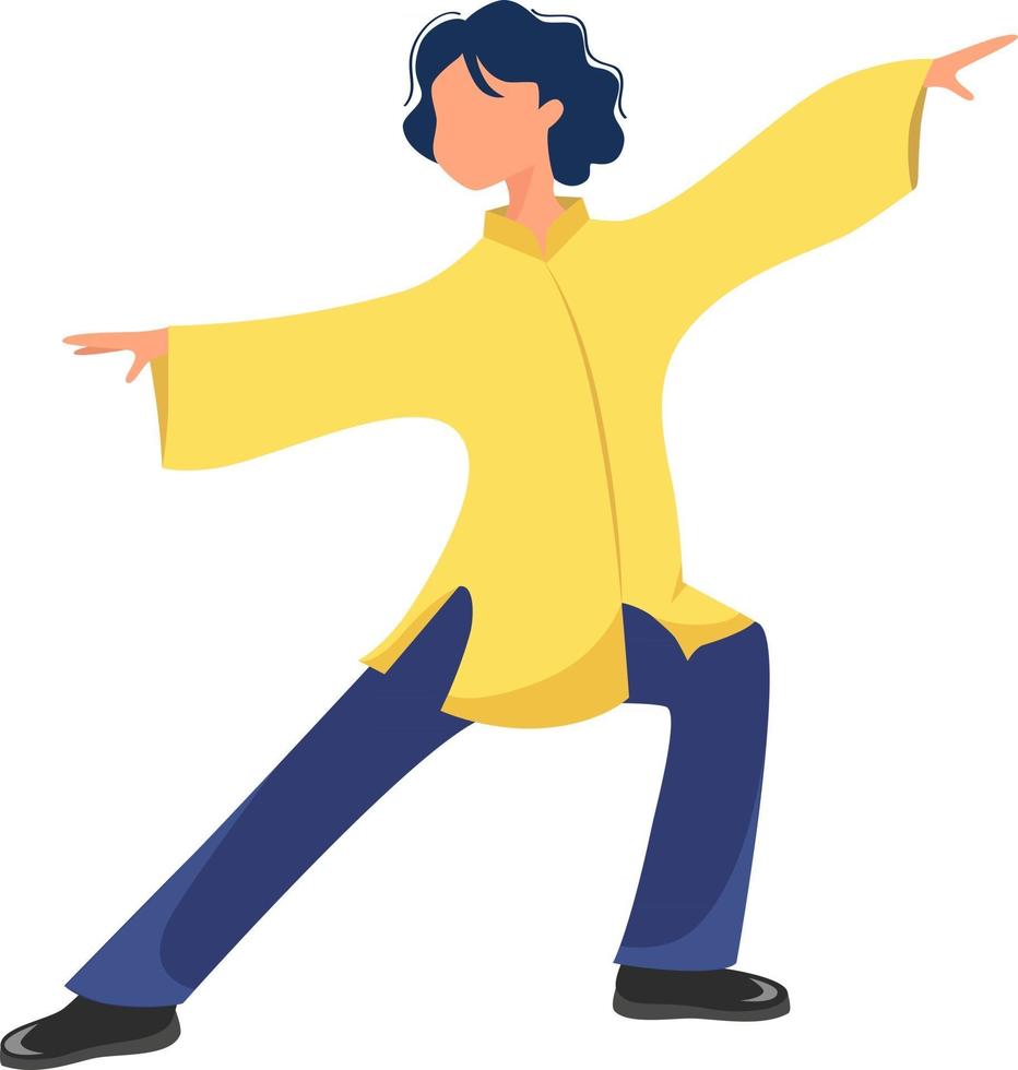 girl performs exercises tai chi vector