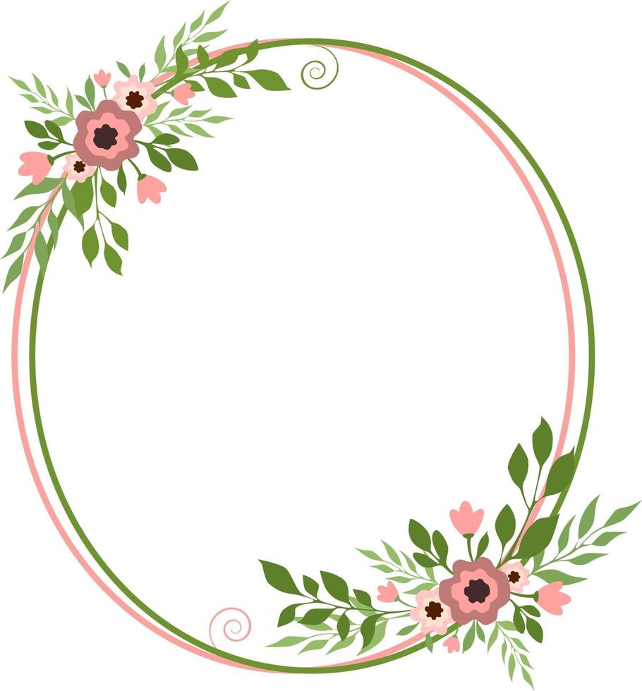 marco floral redondo vector