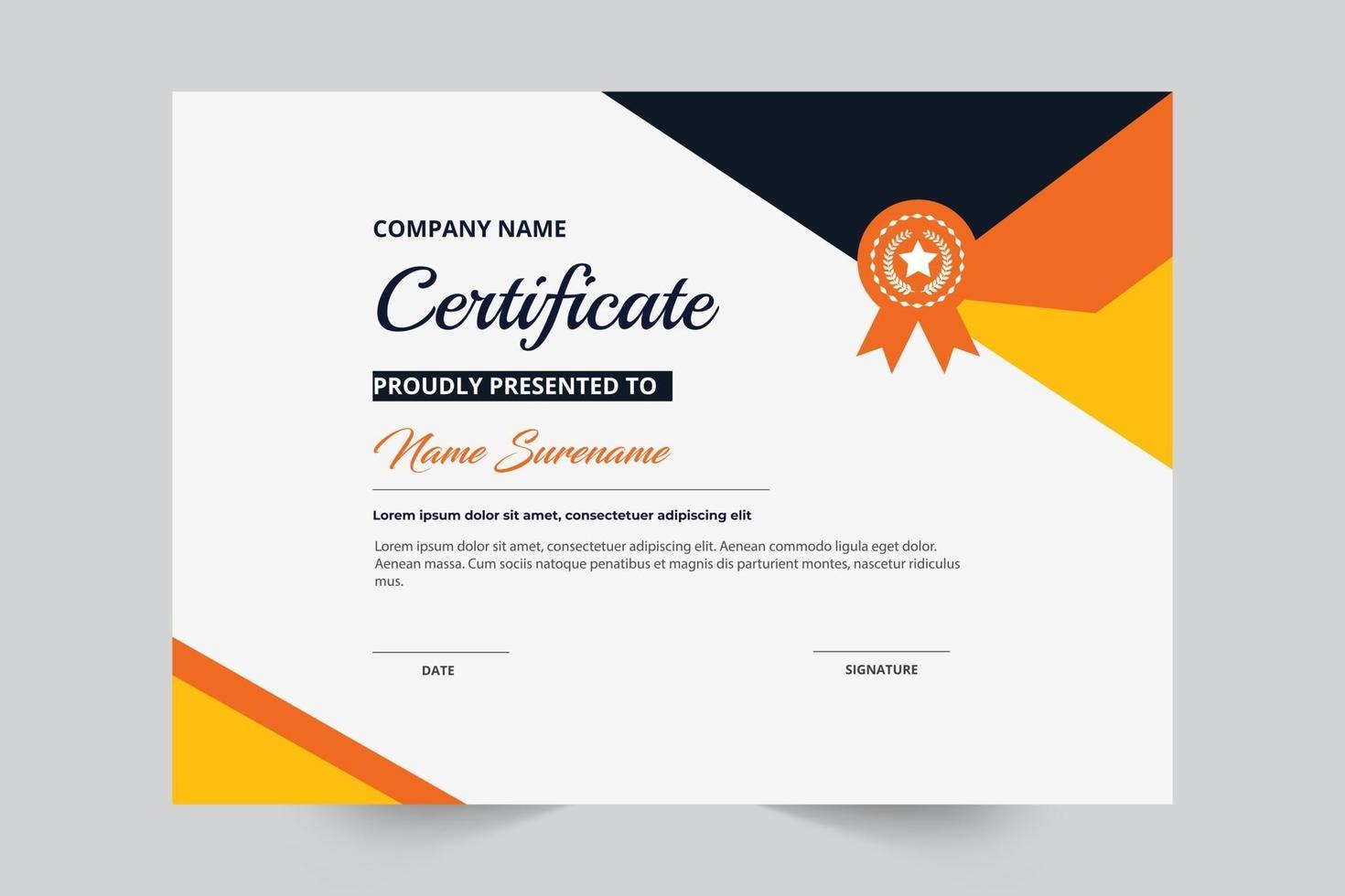 elegant diploma certificate template vector
