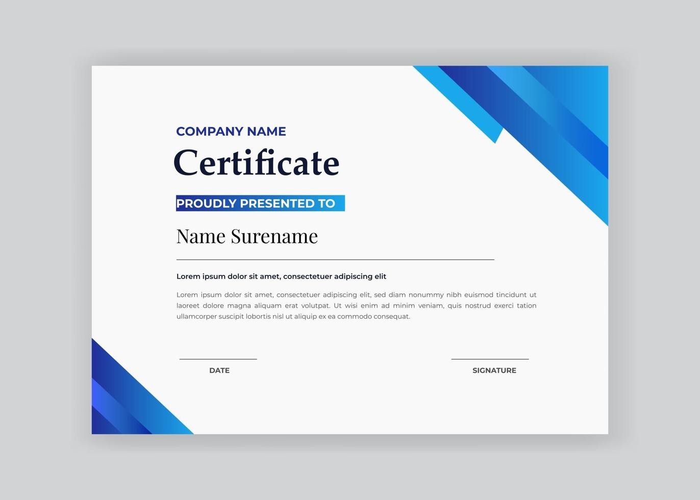 certificate of appreciation award template vector