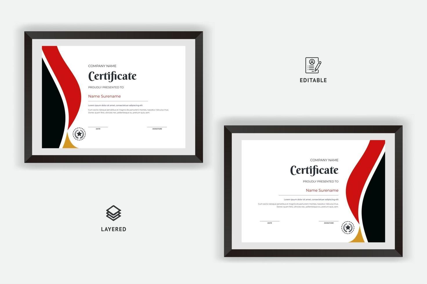 Elegant Academic Certificate For Award And Education Template Design vector