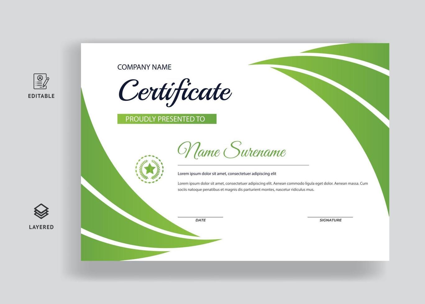 Certificate template with a badge vector