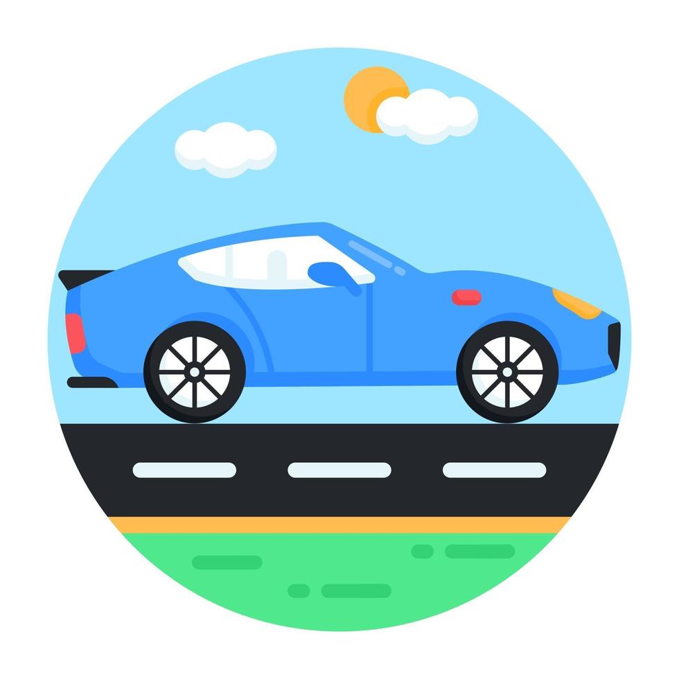 Sports Car and Roadside vector