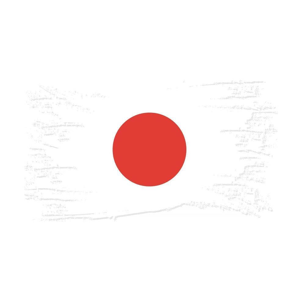 Japan Flag With Watercolor Brush vector