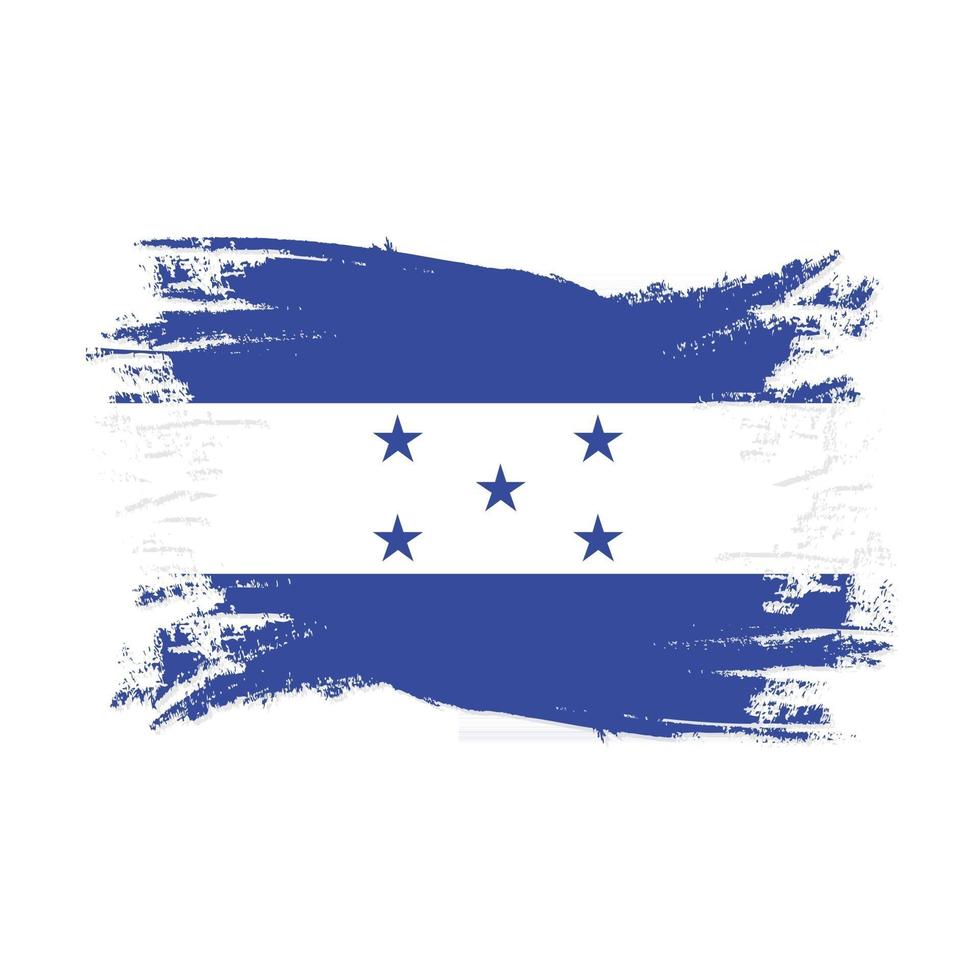 bandera de honduras con pincel de acuarela vector