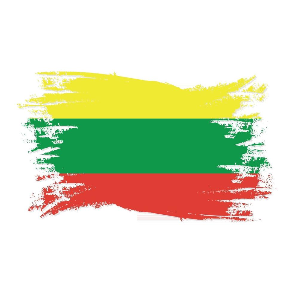 Lithuania Flag With Watercolor Brush vector