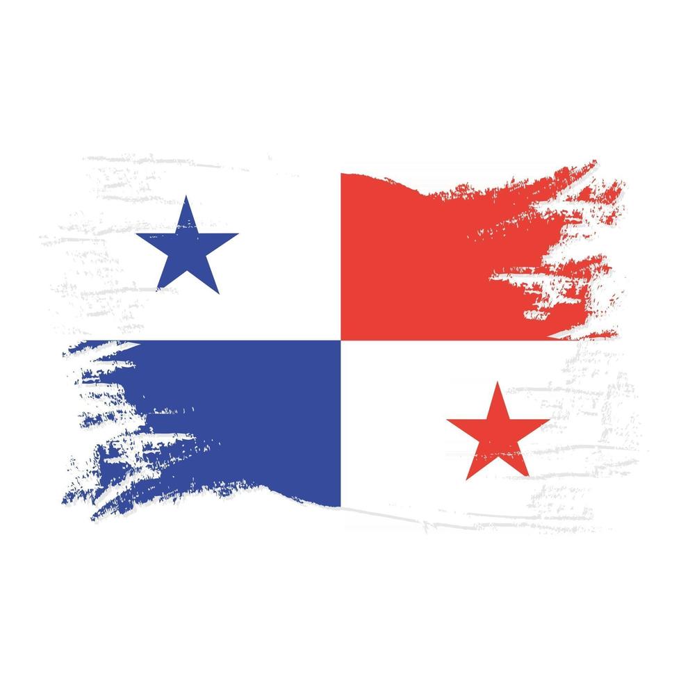 bandera de panamá con pincel de acuarela vector