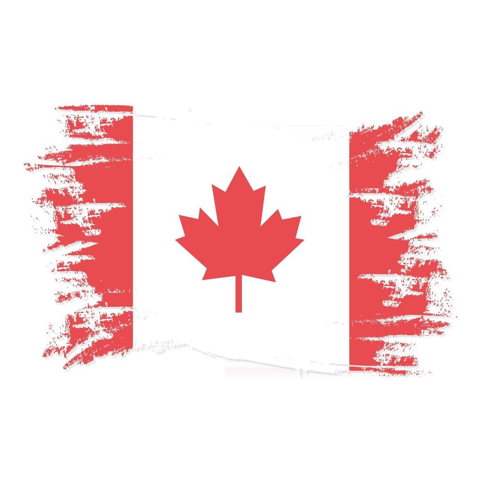 bandera de canadá con pincel de acuarela vector