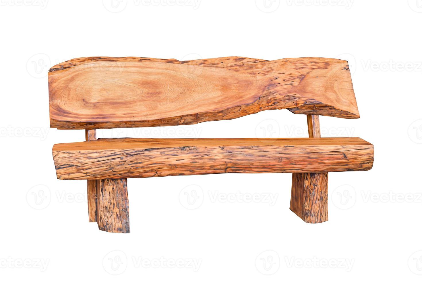 Wooden bench isolated on white background. photo