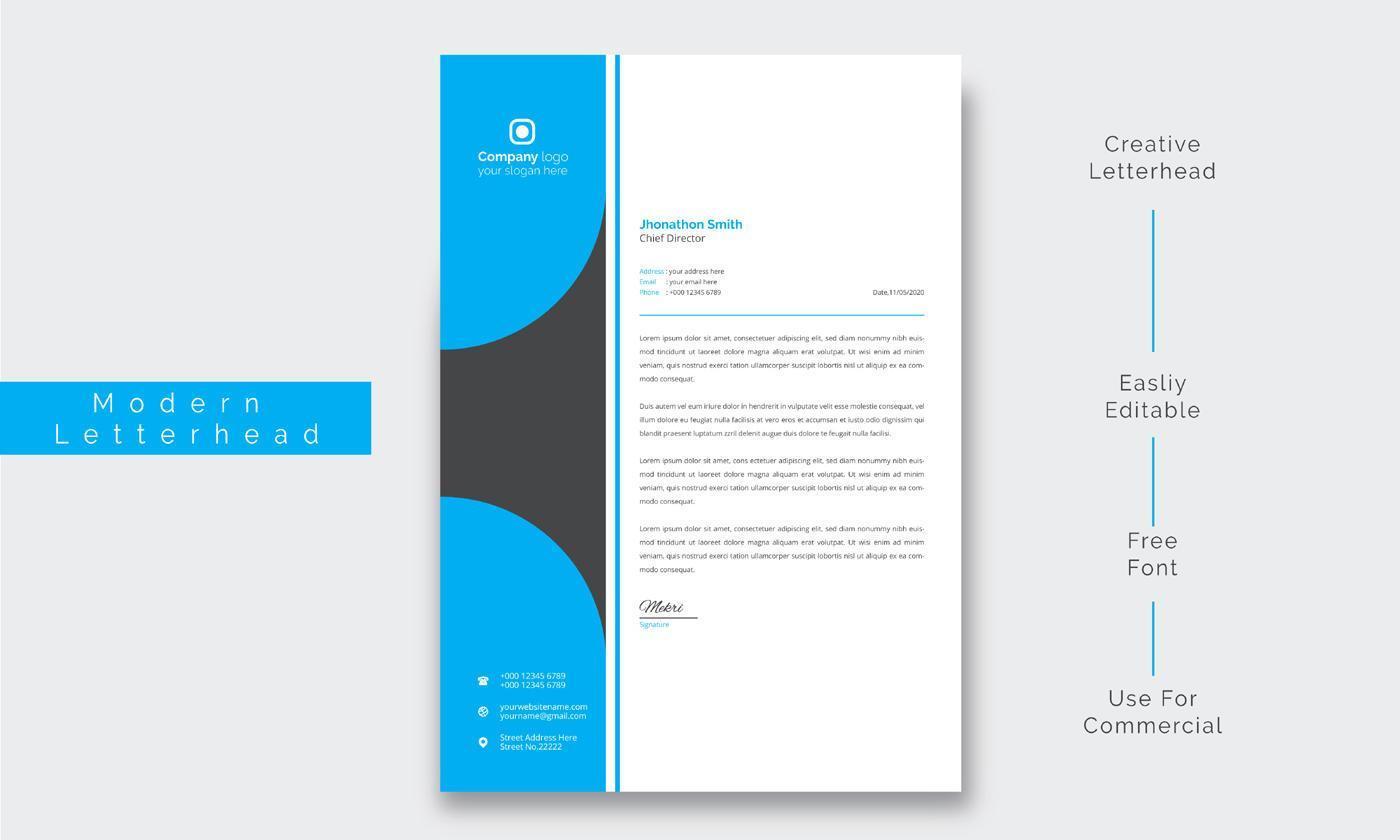 Modern Clean and Creative business letterhead vector