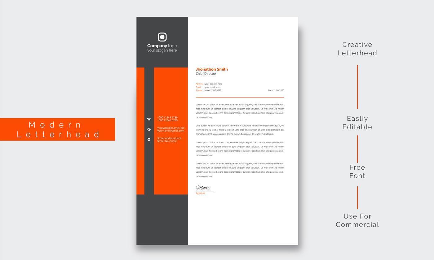 Clean and Creative business letterhead vector