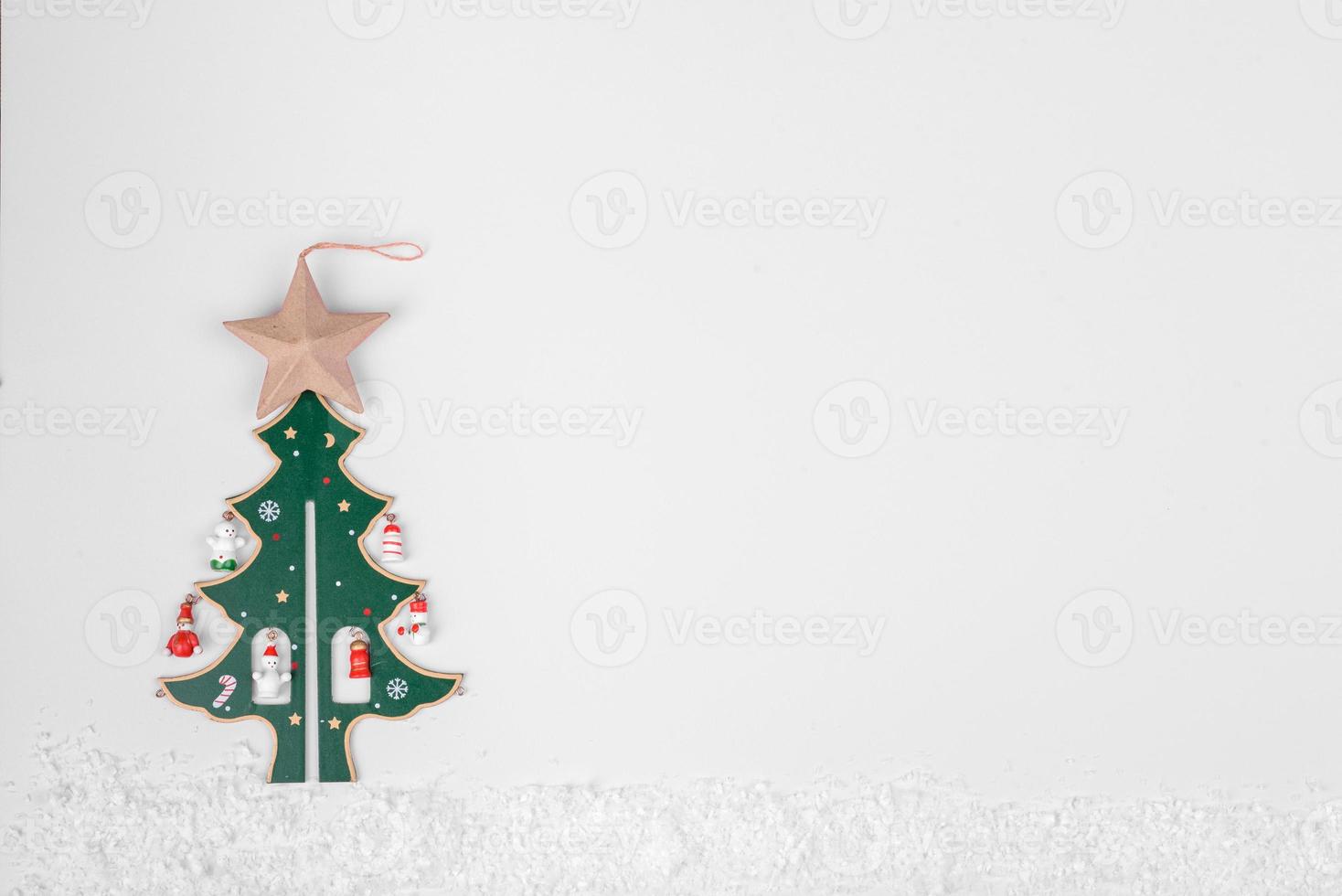 Gifts, fir tree branches, red decorations on white background photo