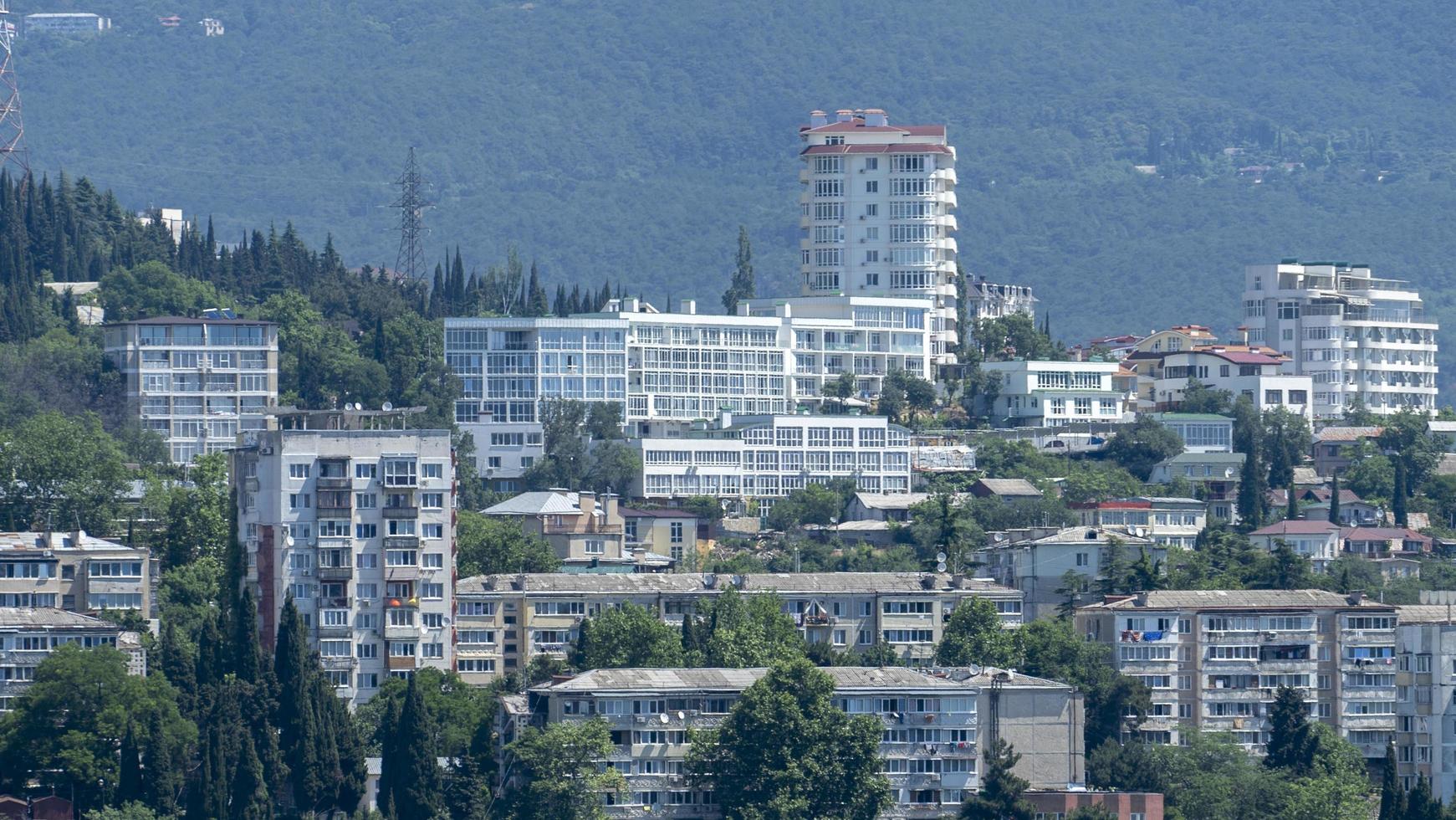 Urban landscape with buildings and architecture. Yalta photo