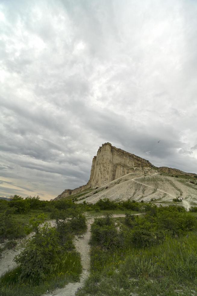 Natural landscape with a view of the White Rock. photo