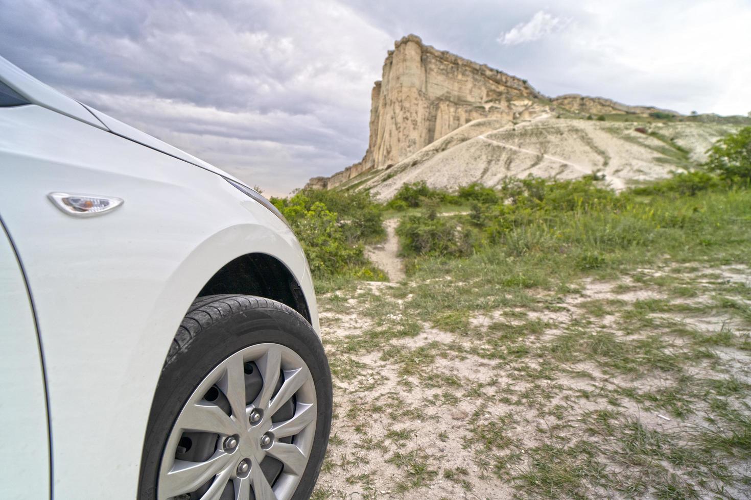 Natural landscape with a view of the White Rock. photo