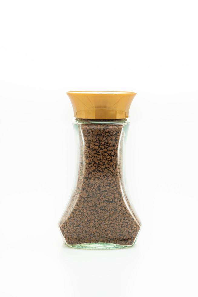 Instant coffee in glass bottle photo