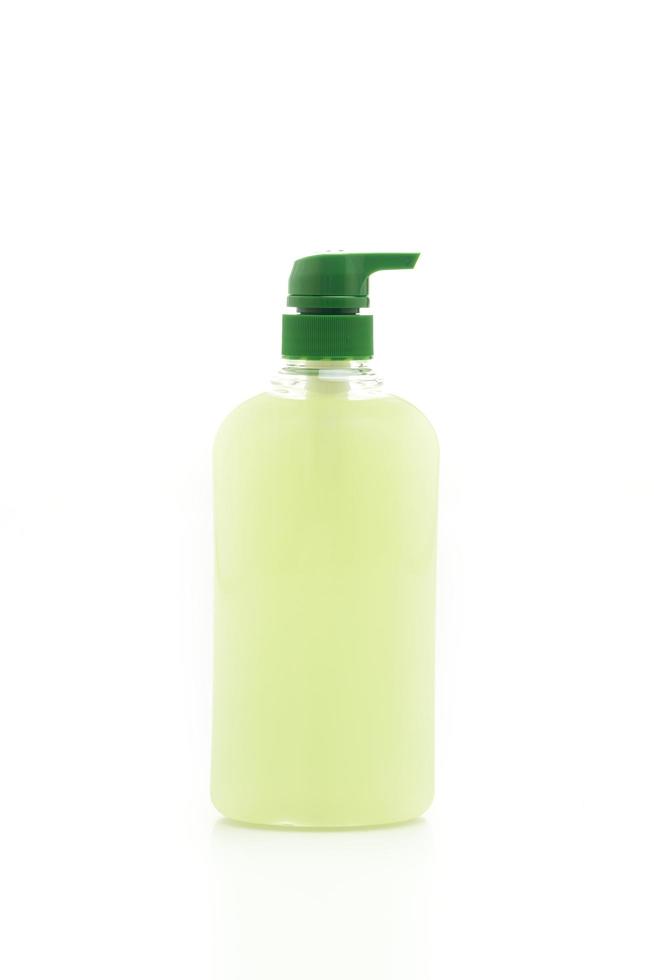 Liquid soap bottle isolated on white background photo