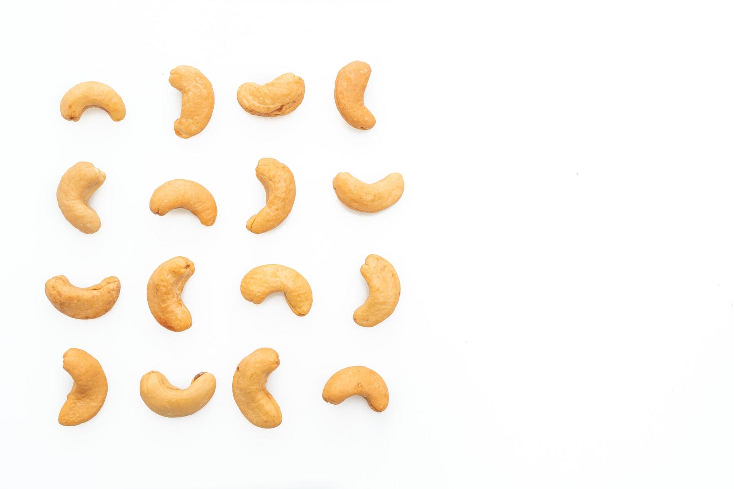 Cashew nuts on white background photo