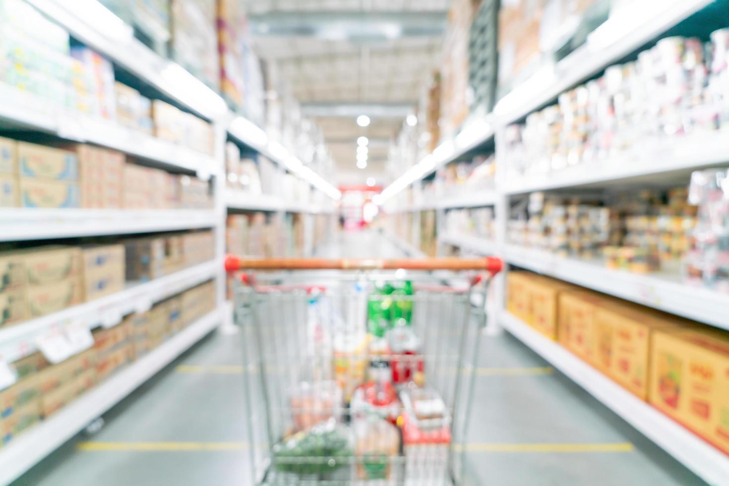 Abstract blur and defocused supermarket for background photo