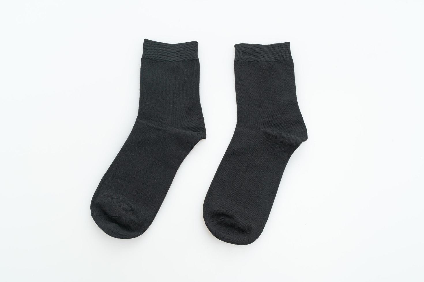 Black sock isolated on white background photo