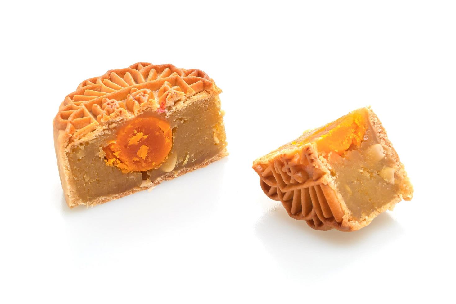 Chinese moon cake durian and egg yolk flavour photo