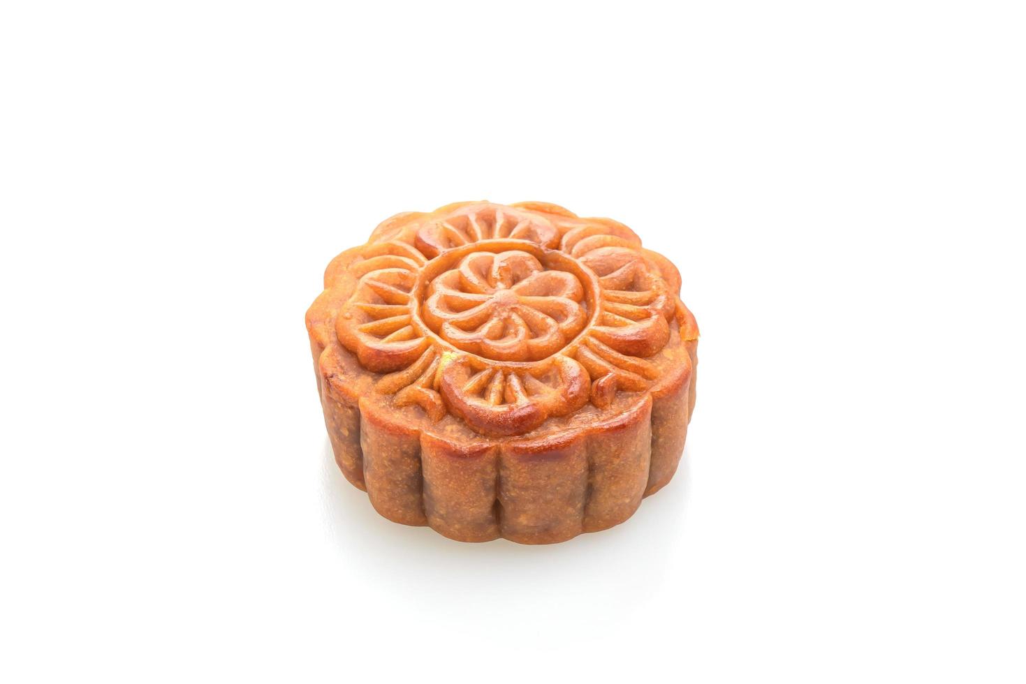 Moon cake isolated on white background photo