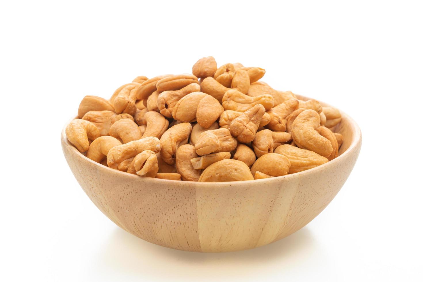 Cashew nuts on white background photo