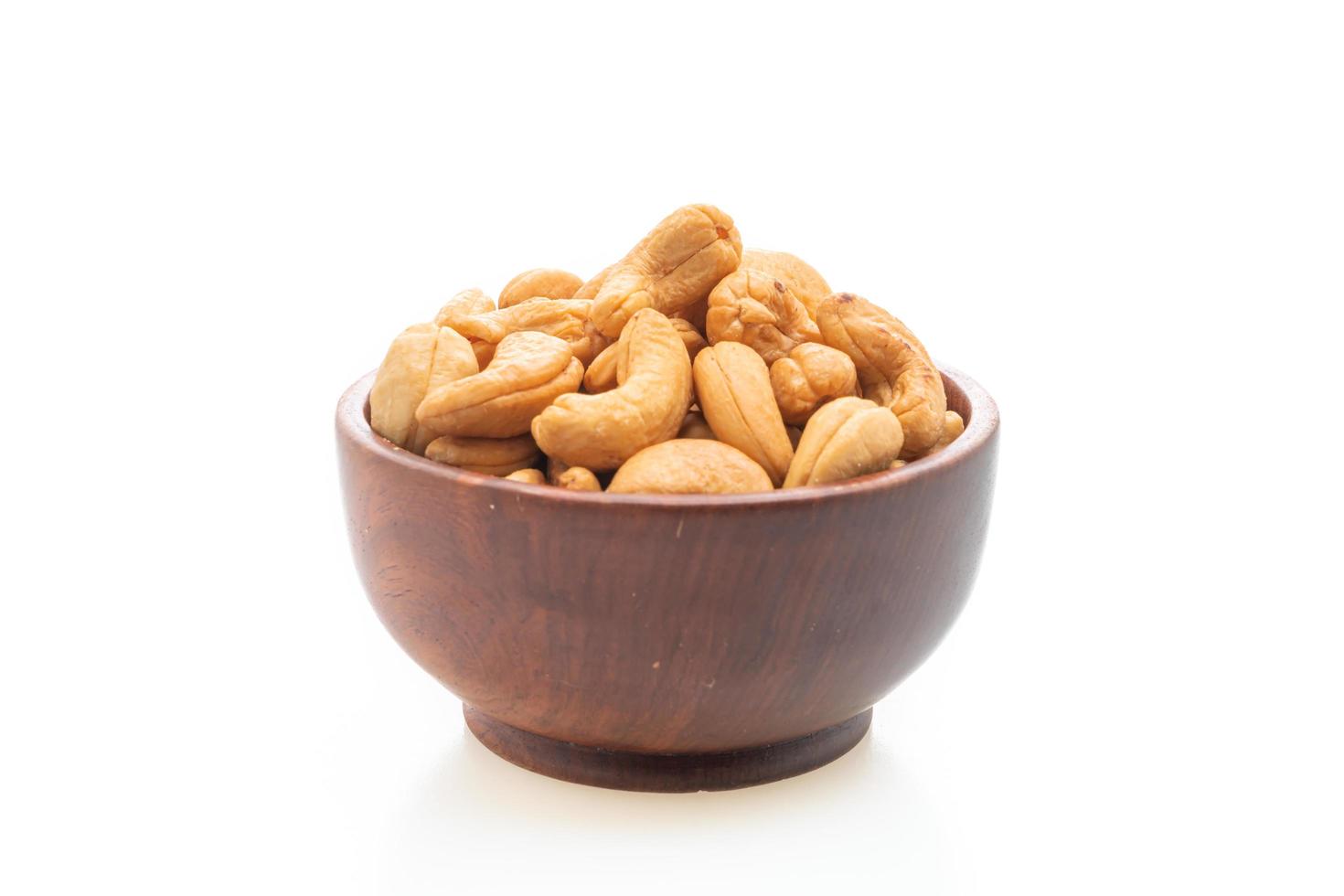 Cashew nuts on white background photo