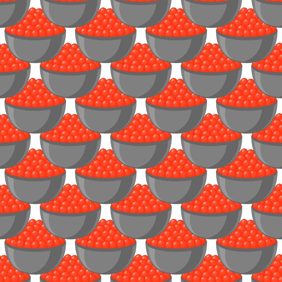 Ilustración sobre tema patrón grande tipos idénticos caviar de pescado vector