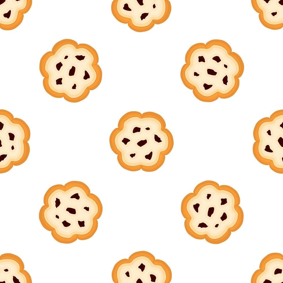 big set identical biscuit, kit colorful pastry cookie vector