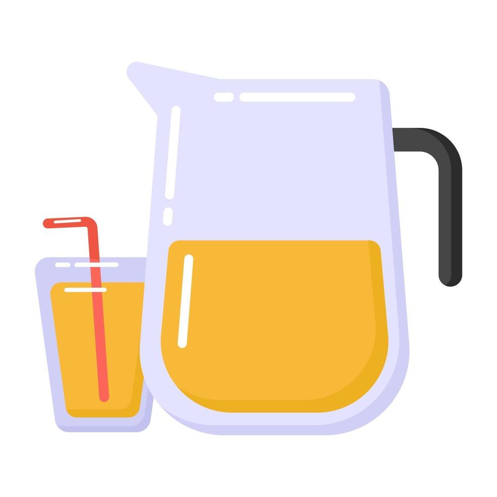 Juice and Drink pitcher and glass vector