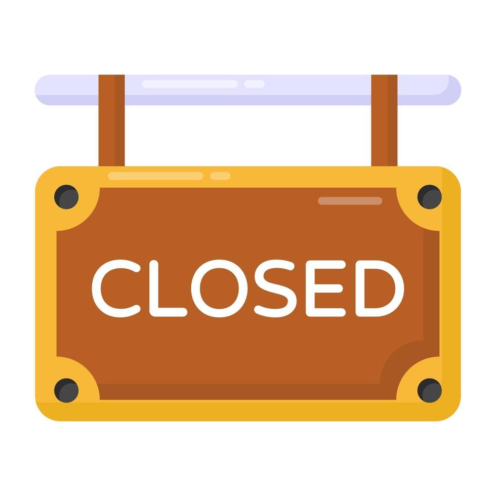 Closed Board Sign vector