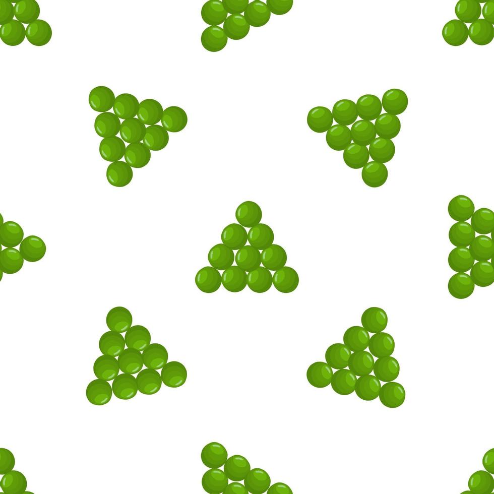 Ilustración sobre el tema de guisantes verdes patrón brillante vector