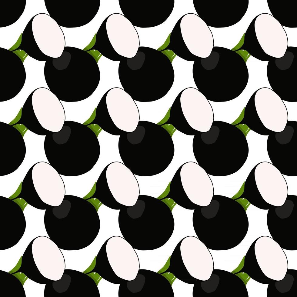 Illustration on theme of bright pattern black radish vector