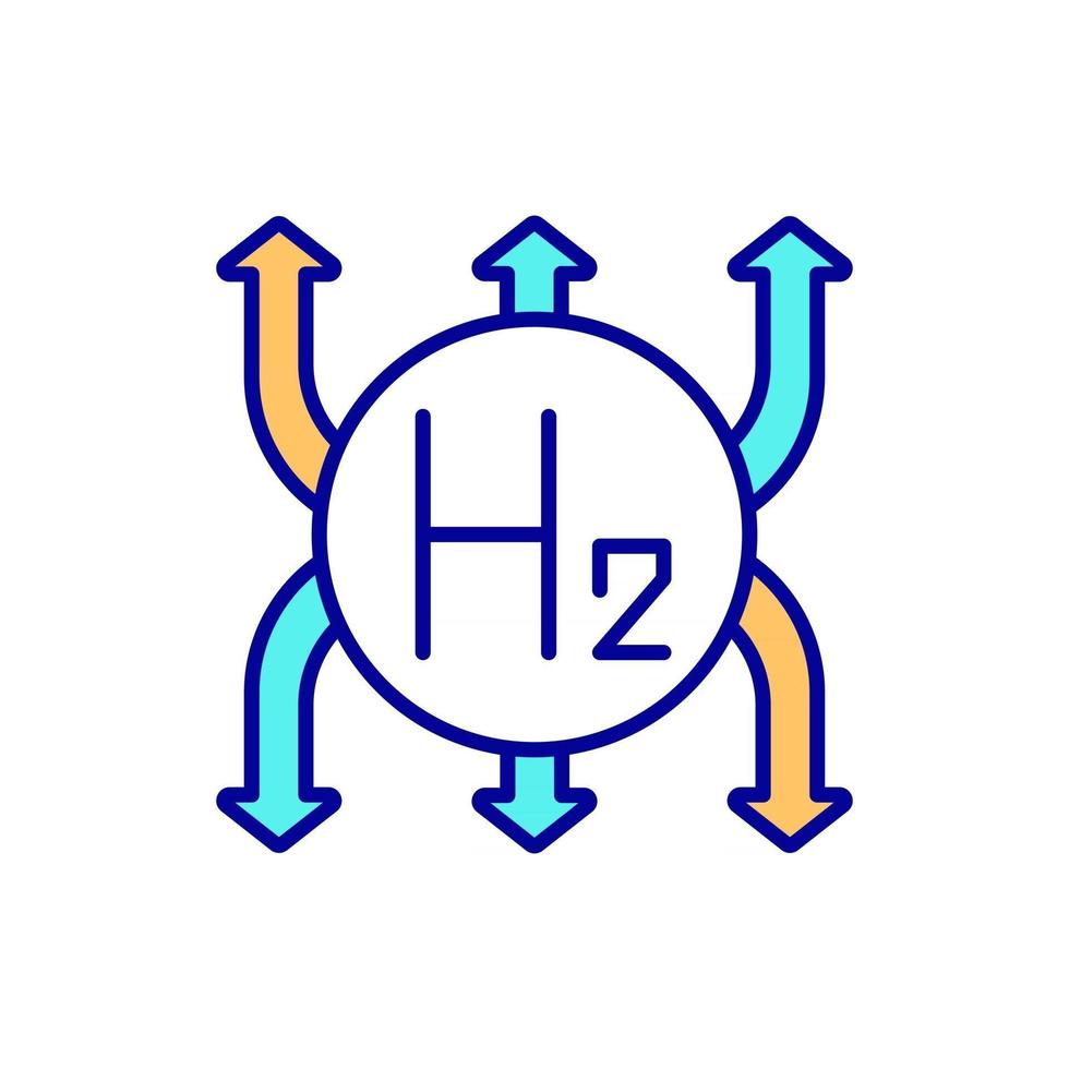 Hydrogen usage RGB color icon vector