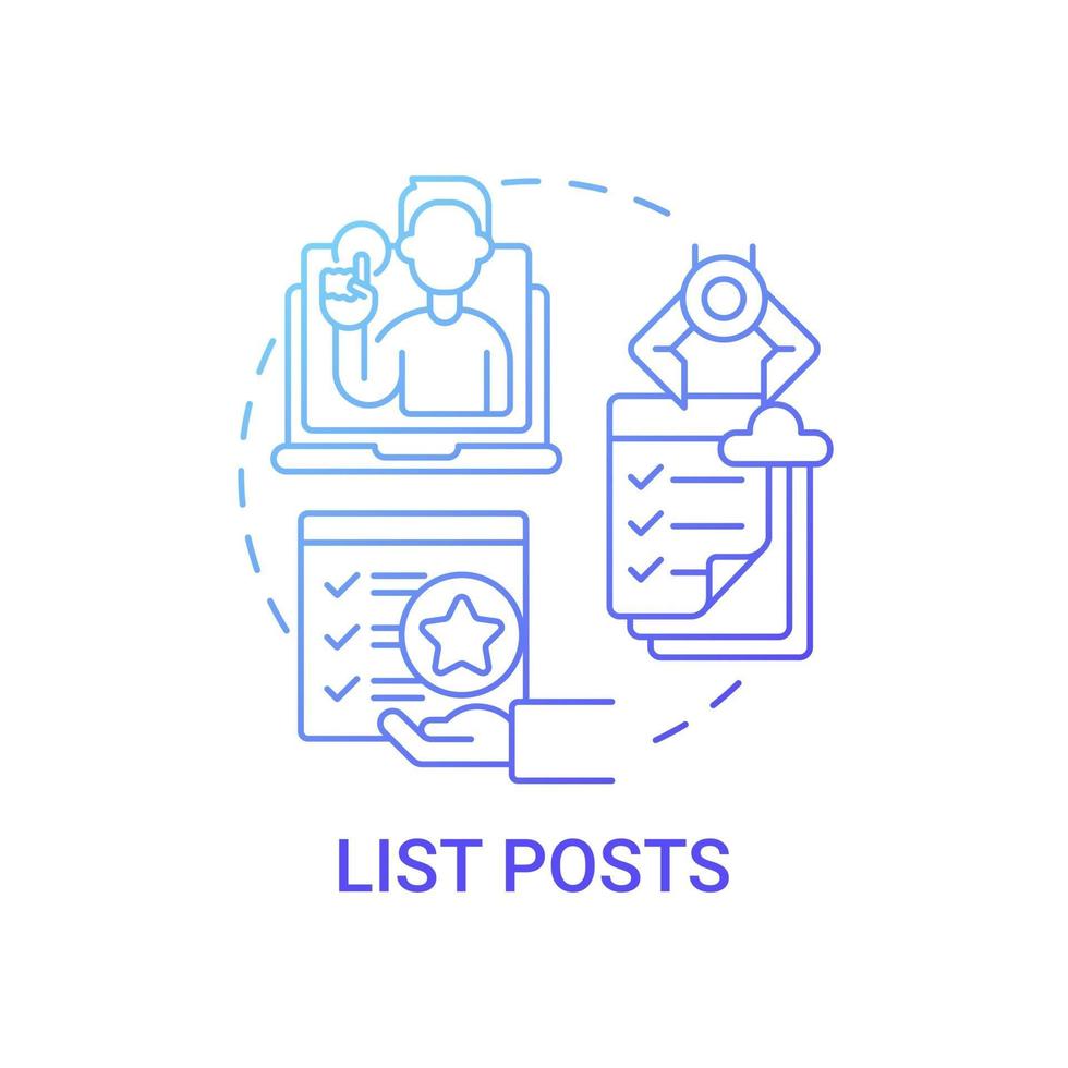 List posts concept icon vector