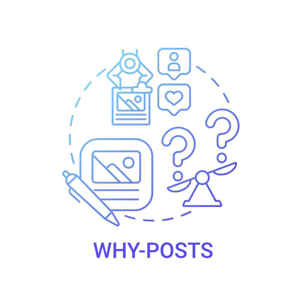 Why-posts concept icon vector