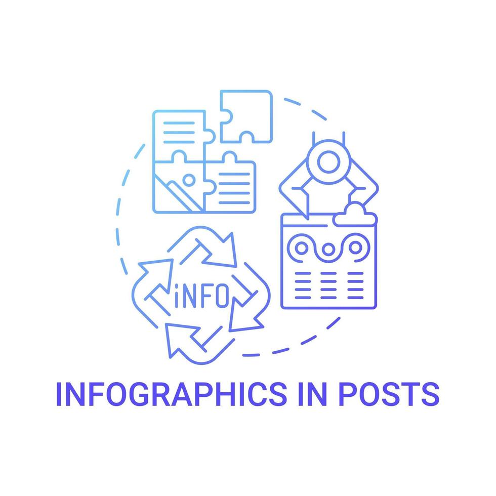 Infographics in posts concept icon vector