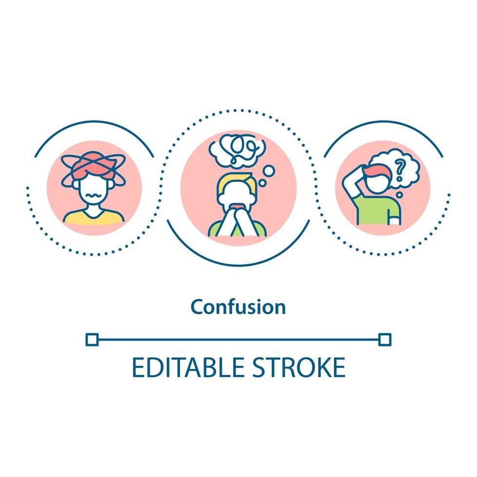 Confusion concept icon vector