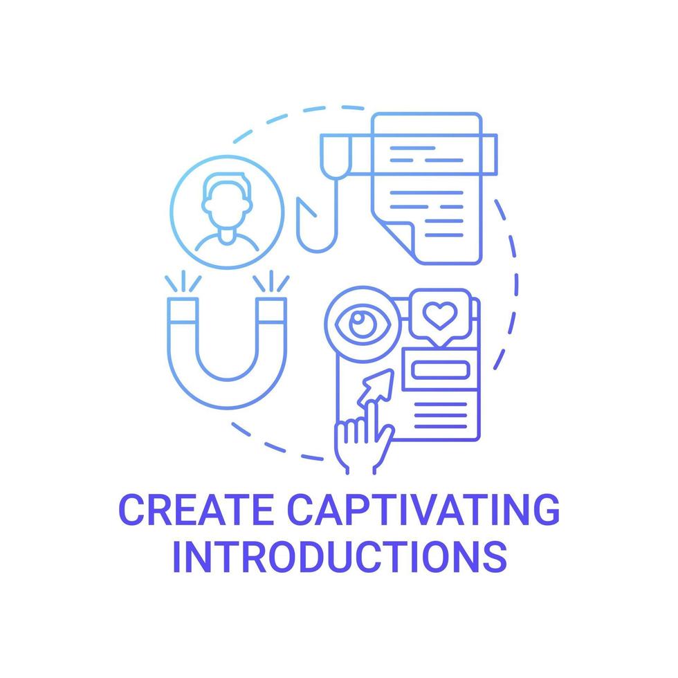 Create captivating introductions concept icon vector