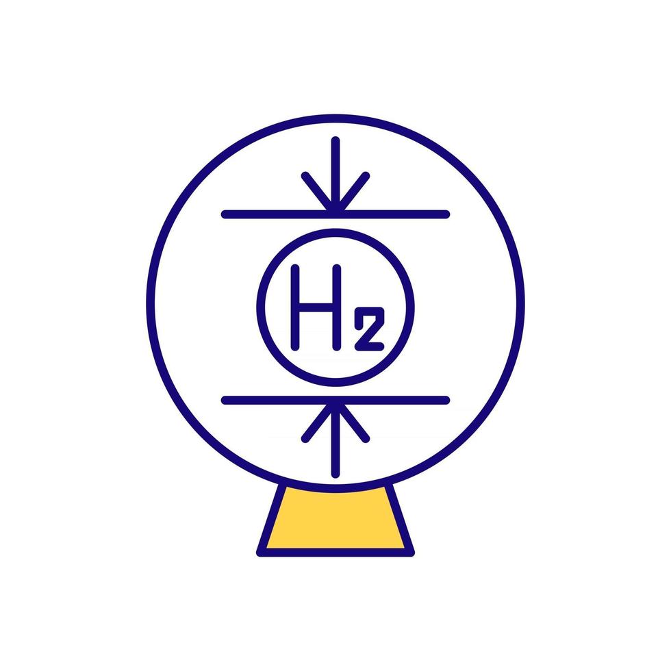 Hydrogen compression RGB color icon vector