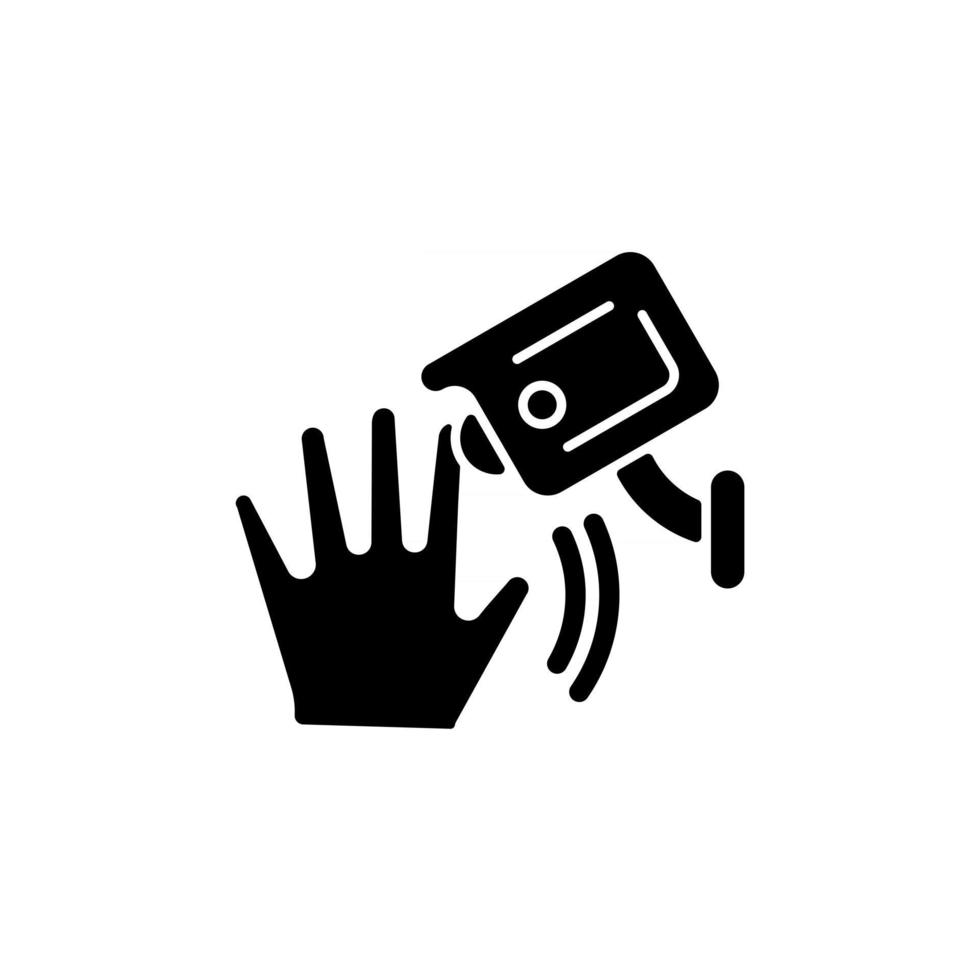 Motion detection camera black glyph icon vector