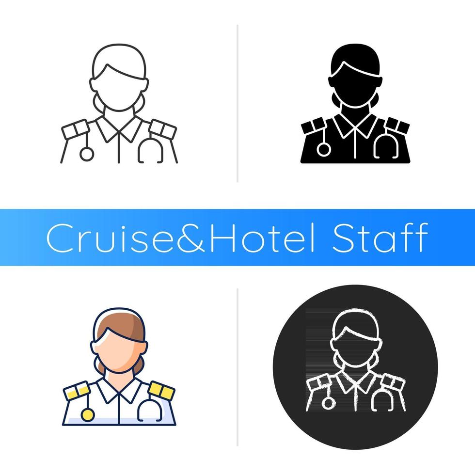 Cruise ship nurse icon vector