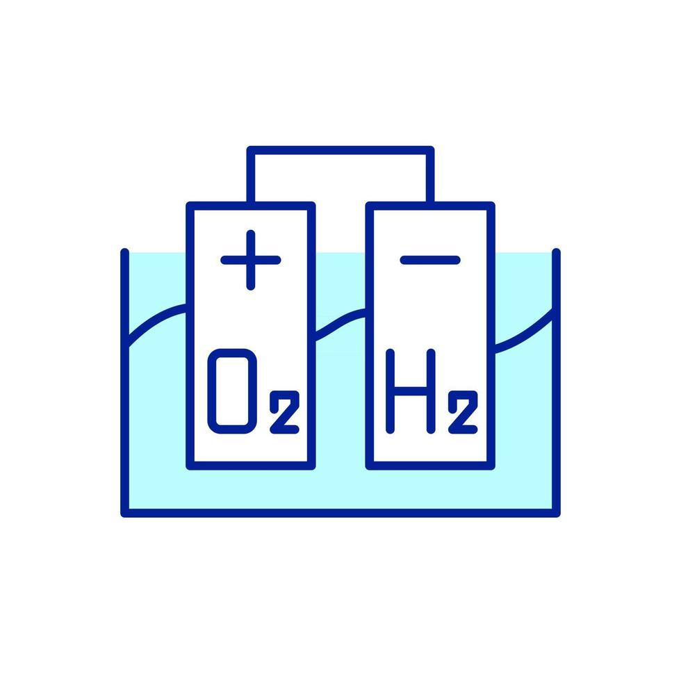 Hydrogen production RGB color icon vector