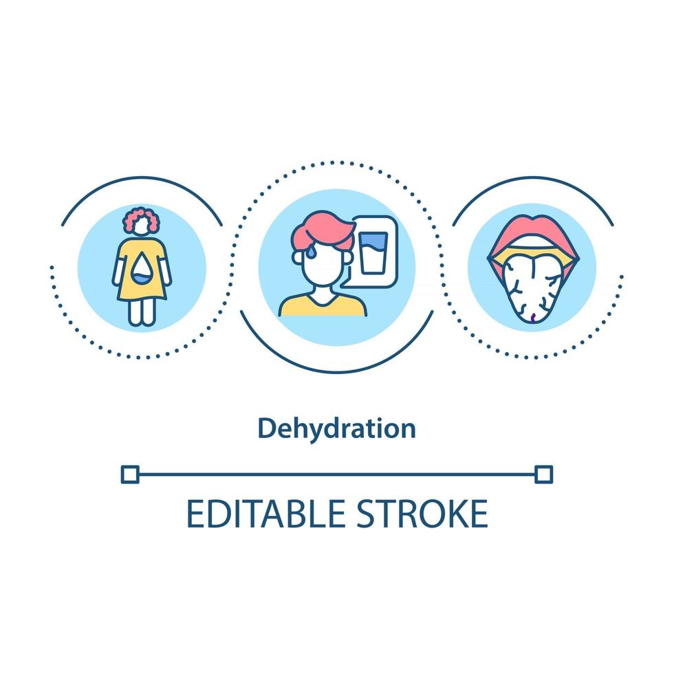 Dehydration concept icon vector