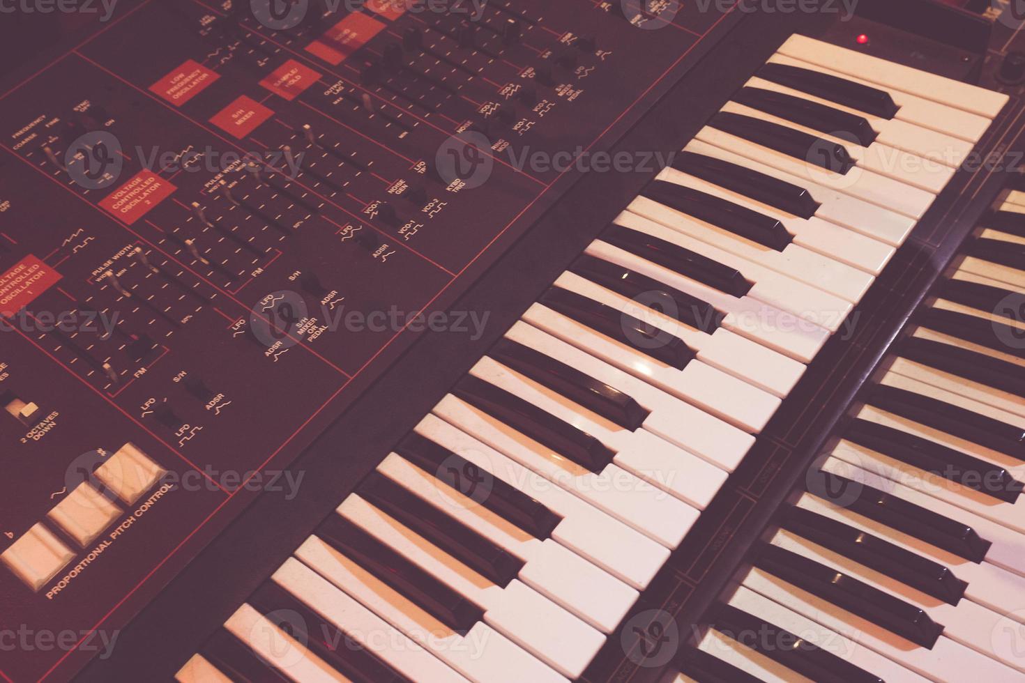 Old synthesizer instrument photo